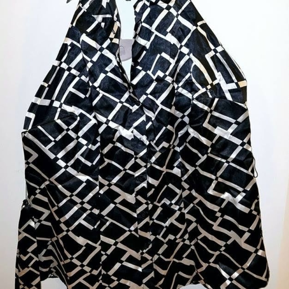 *sold*  Lane Bryant Black & White Halter Top, Size 16